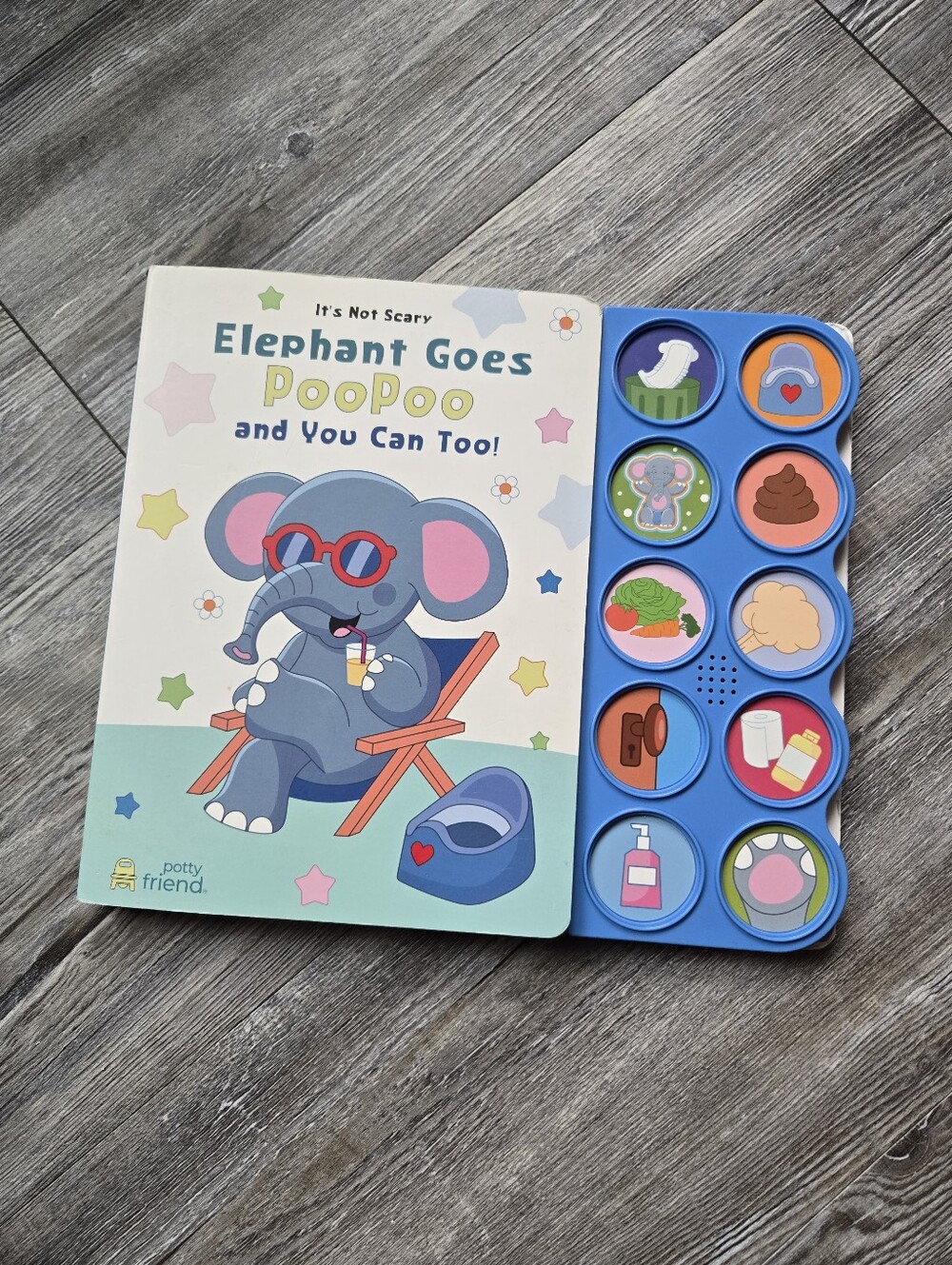 Kids Elephant Potty Training Board Book - Blue/Pink